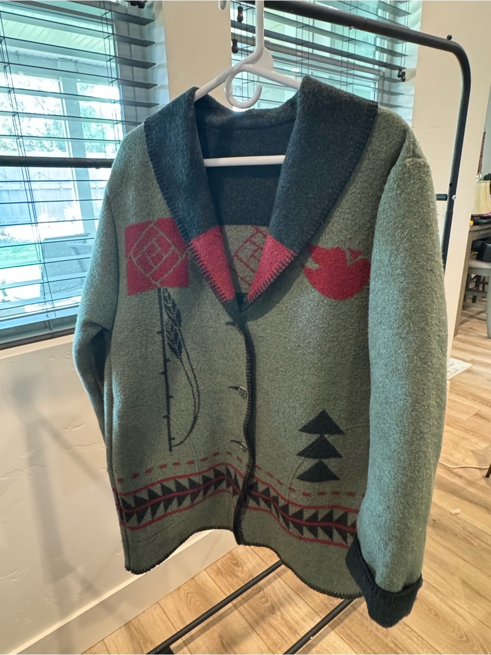 Vintage J. Marco Galleries Southwestern Wool Blend Blanket Jacket L